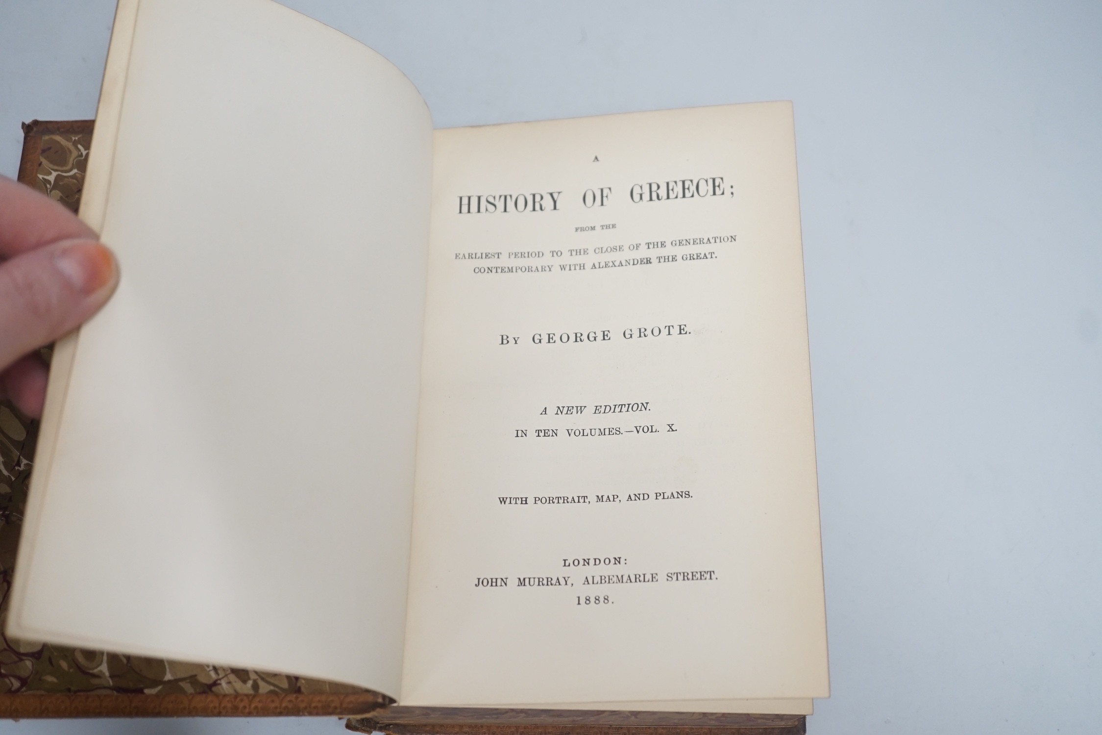 A History of Greece, gilt tooled full calf (10 vols)